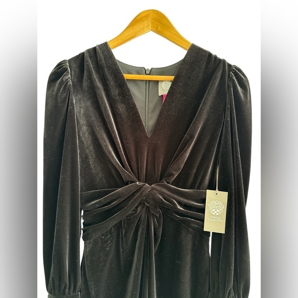 Vince Camuto Velvet Twist-Front Dress - Picture 3 of 11
